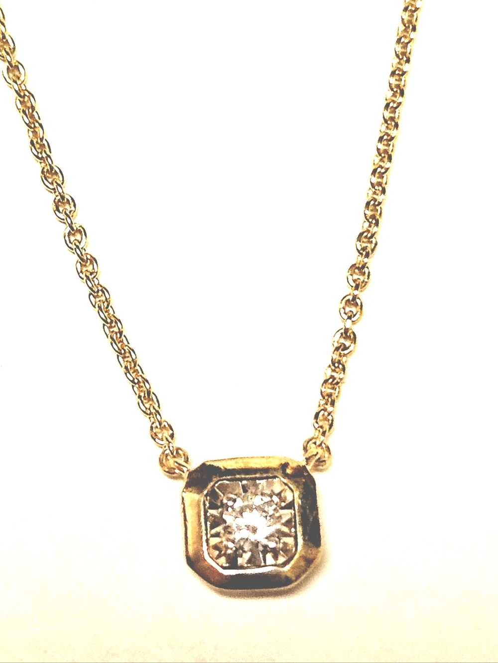 Monica Vinader Lab Created Diamond Pendant Necklace 18K Gold Vermeil Over Silver